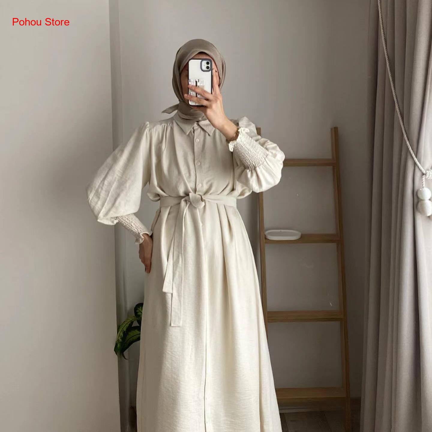 Korean Style A Line Shirt Dress - Robe chemise style coréen pour femme,