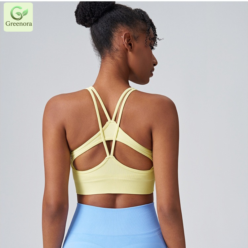 Seamless Ribbed Workout Tank Top - Soutien-gorge de sport côtelé sans couture
