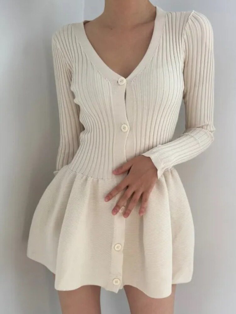 Robe trapèze blanche en maille - French Vintage Floral Midi Dress avis et prix