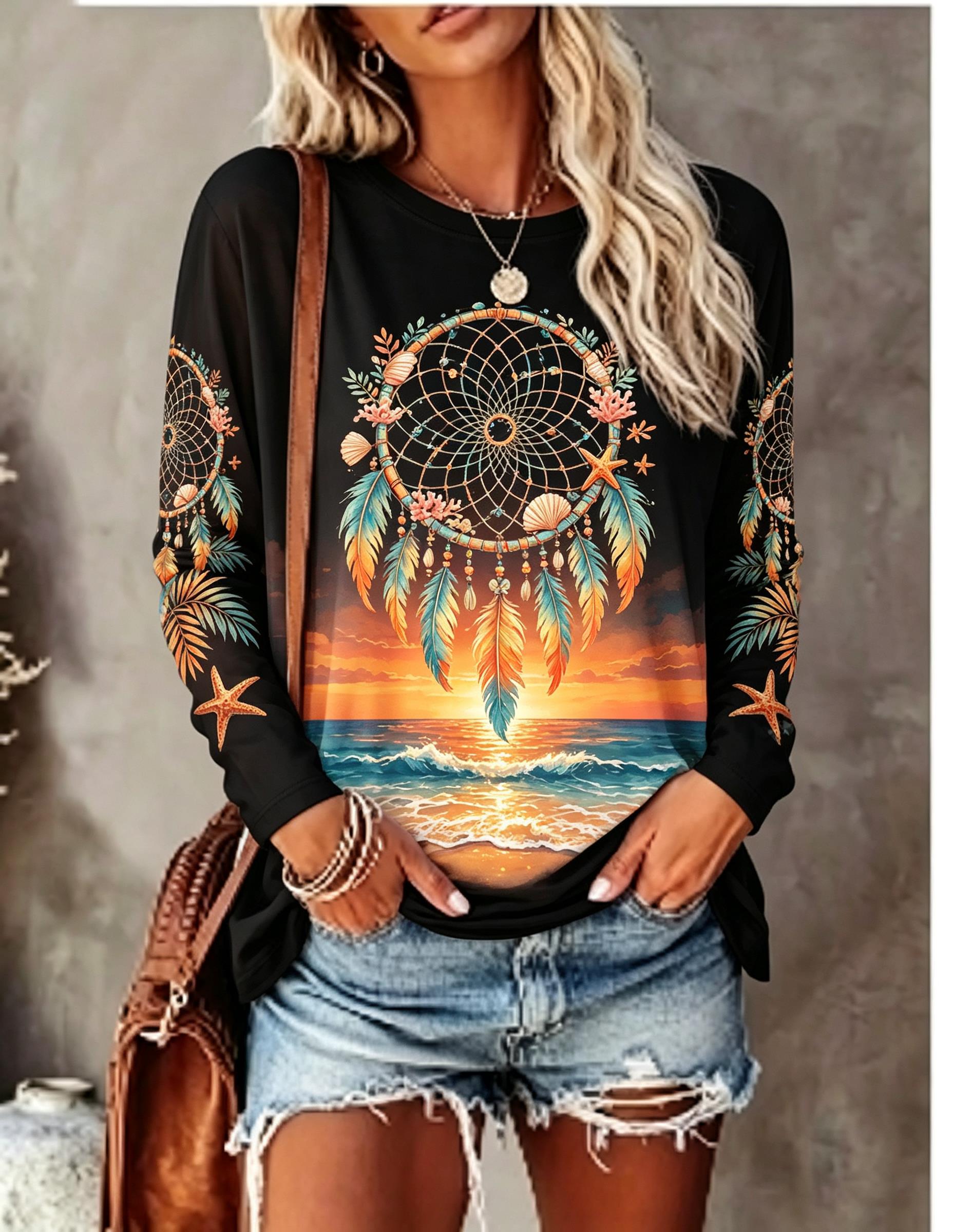 T-shirt à manches longues et c - Blouses avis et prix