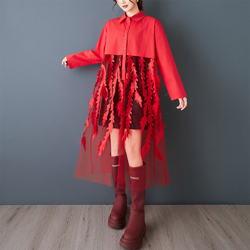 Nouvelle Robe Chemise Ample à  - Korean Style A Line Shirt Dress avis et prix