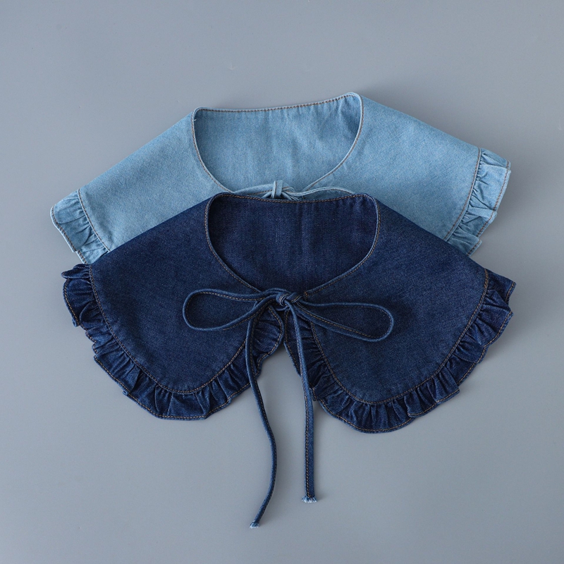 Faux col plissé en jean tendan - Jeans avis et prix