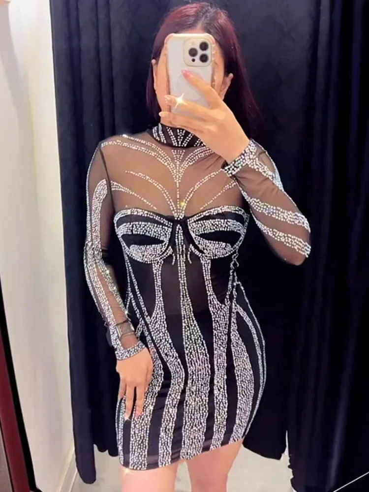 Rotterdam Kly-Robe d'anniversa - Sparkly Rhinestone Club Party Dress avis et prix