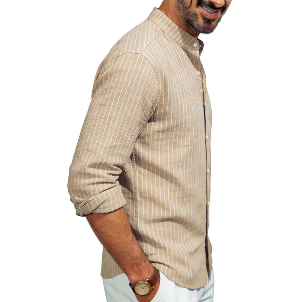 Chemise en lin à col montant p - Casual Loose Linen Shirt Dress avis et prix