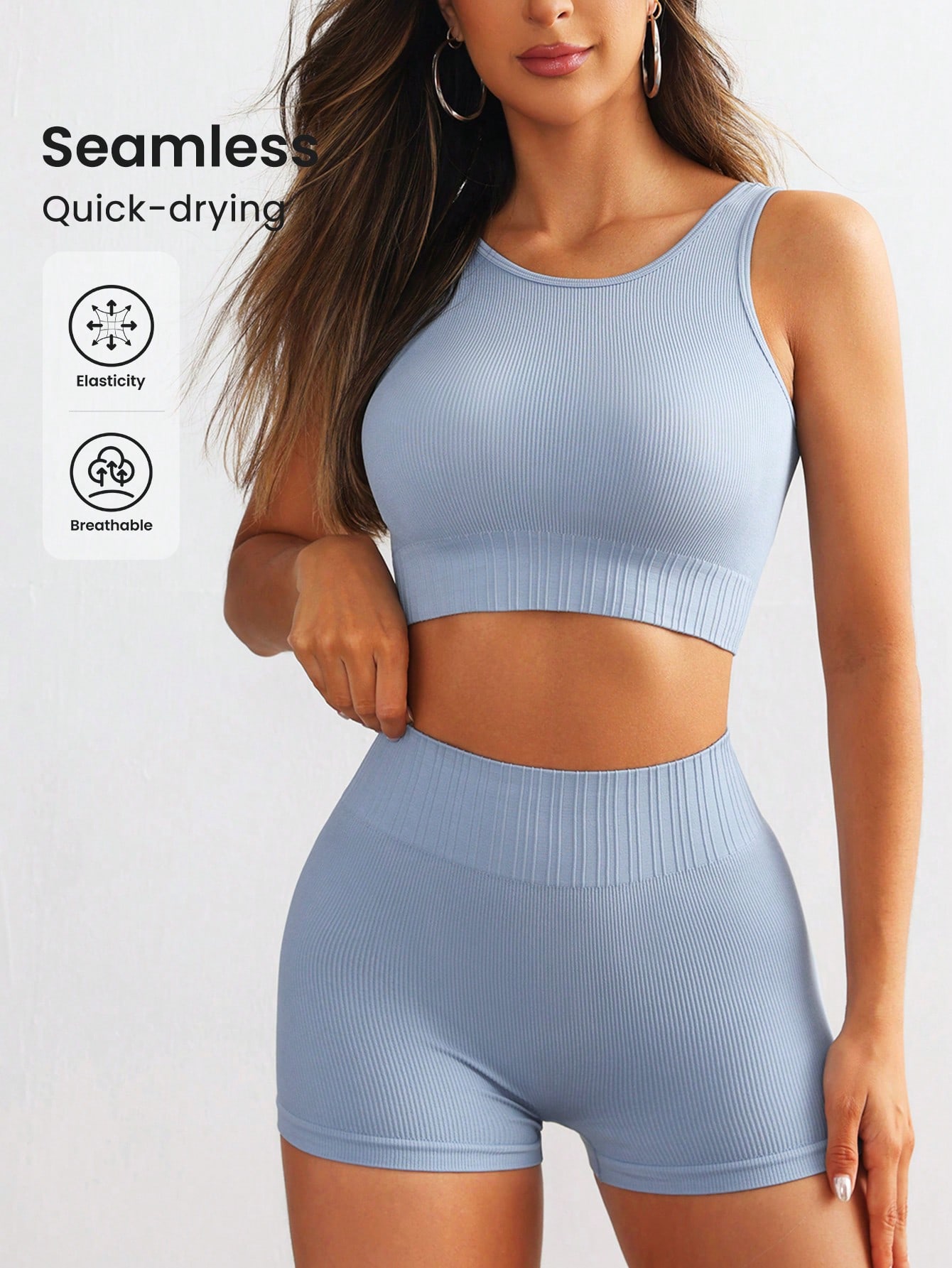Ensemble de yoga côtelé sans c - Seamless Ribbed Workout Tank Top avis et prix